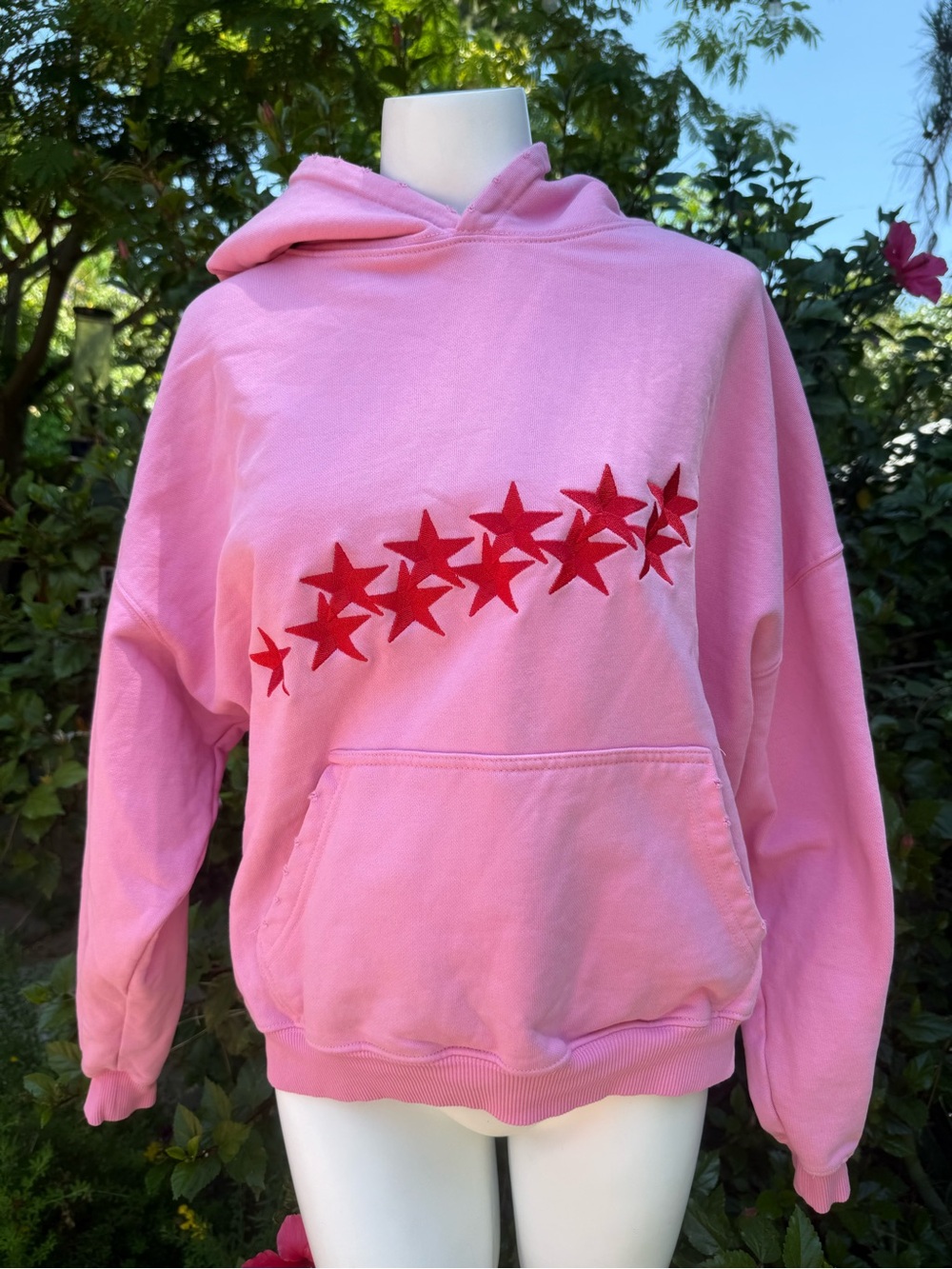 ColdCulture Pink Hoodie with red stars